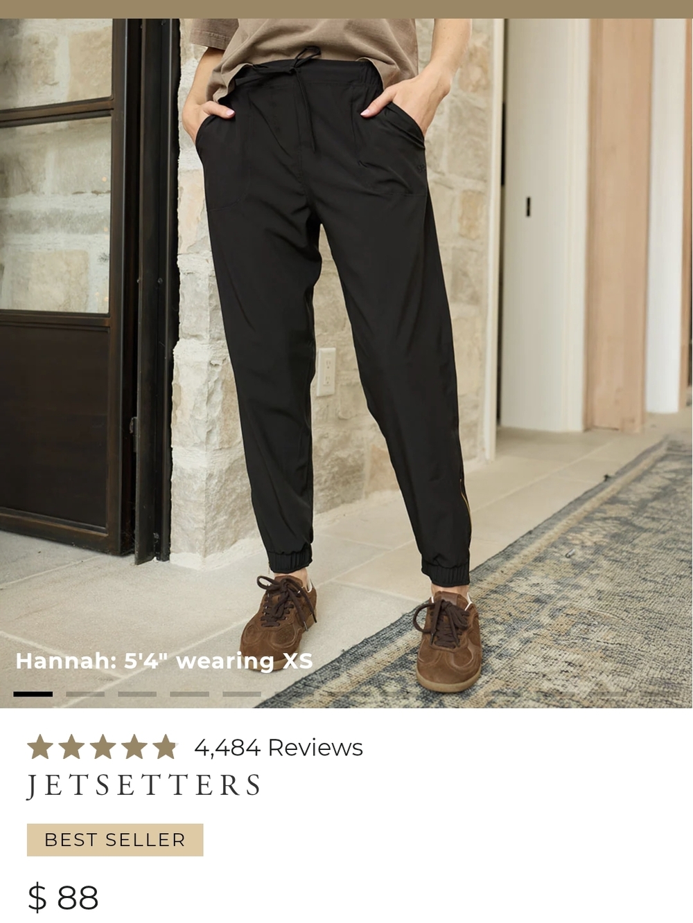 Albion Fit Black Drawstring Jetsetter Jogger Pants XS